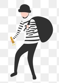 Burglar png clipart, criminal character illustration on transparent background