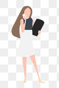 Businesswoman png clipart, cartoon illustration on transparent background