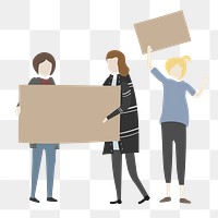 People png holding sign clipart, cartoon illustration