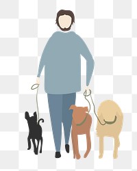 Dog walker png clipart, part-time job illustration