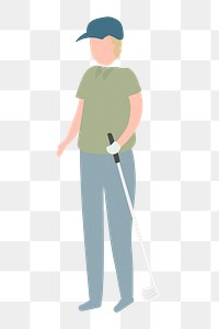 Golf player png clipart, male athlete, character illustration