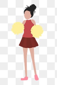 Cute cheerleader png clipart, sports, character illustration