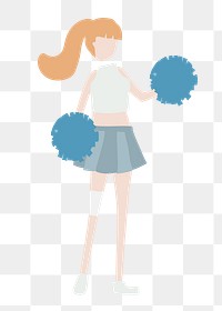 Cute cheerleader png clipart, sports, character illustration