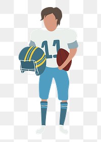American football player png clipart, sports, character illustration