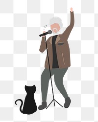 Male singer png clipart, musician job illustration