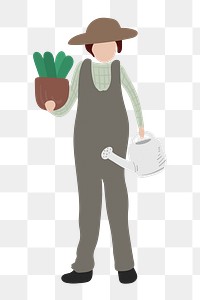 Gardener png clipart, occupation character illustration