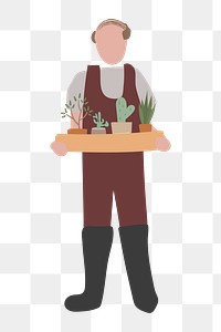 Gardener png clipart, occupation character illustration