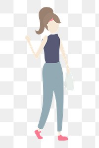 Woman working out png clipart, fitness illustration