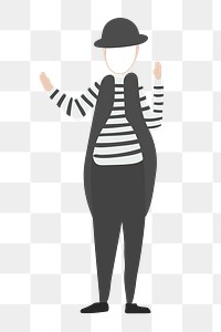 Mime artist png clipart, comedian, entertainment job illustration