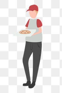 Pizza delivery png man clipart, job illustration