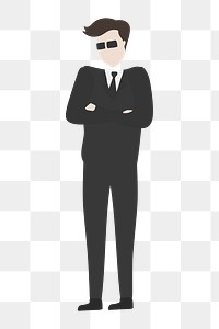 Security guard png clipart, man in suit, job, character illustration