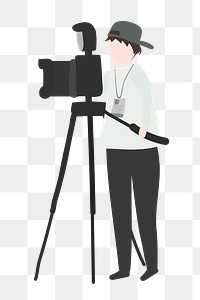 Camera man png clipart, entertainment industry job cartoon