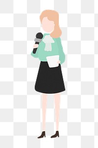 Female news presenter  png clipart, journalism job cartoon