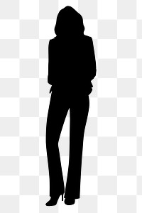 Businesswoman wearing suit png silhouette, confident posture