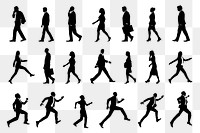 Business people png silhouette, running towards goal set