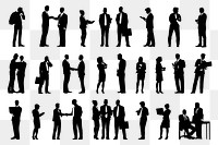 Business people png silhouette, professional team work set