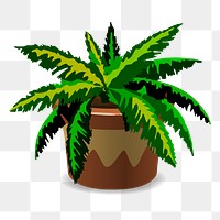 Png potted tropical plant sticker, transparent background. Free public domain CC0 graphic