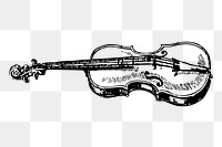 Violin png clipart, vintage musical instrument transparent background. Free public domain CC0 graphic