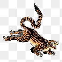 Tiger png, wild animal clipart, transparent background. Free public domain CC0 graphic