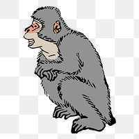 PNG Asian monkey, animal clipart, transparent background. Free public domain CC0 graphic