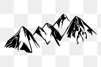 Vintage mountain png, nature clipart, transparent background. Free public domain CC0 graphic