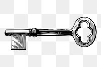 Vintage key png clipart, antique object on transparent background. Free public domain CC0 graphic