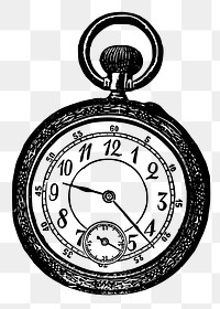 Victorian pocket watch png, vintage clipart, transparent background. Free public domain CC0 graphic