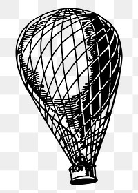 PNG vintage hot air balloon, transportation clipart, transparent background. Free public domain CC0 graphic