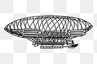 Vintage airship png, transportation clipart, transparent background. Free public domain CC0 graphic