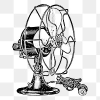 Vintage fan png clipart, electric object on transparent background. Free public domain CC0 graphic