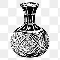 Vintage vase png clipart, home decor on transparent background. Free public domain CC0 graphic