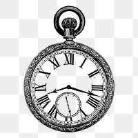 PNG pocket watch, vintage clipart, transparent background. Free public domain CC0 graphic