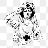 Nurse soldier png woman illustration, transparent background. Free public domain CC0 graphic