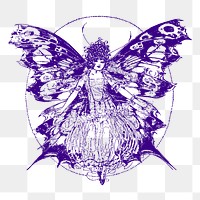 Butterfly fairy png clipart, magical creature, transparent background. Free public domain CC0 graphic