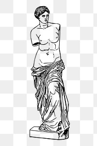 Nude Greek goddess png statue clipart, transparent background. Free public domain CC0 graphic