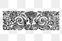 Floral ornaments png border clipart, transparent background. Free public domain CC0 graphic