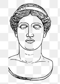 Ancient Greek goddess png statue clipart, transparent background. Free public domain CC0 graphic