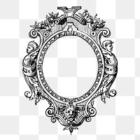 Vintage ornate png frame clipart, transparent background. Free public domain CC0 graphic