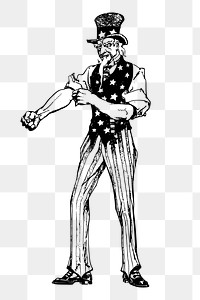 Uncle Sam png clipart, man illustration on transparent background. Free public domain CC0 graphic