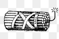 Vintage dynamite png object clipart, transparent background. Free public domain CC0 graphic