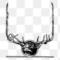 Deer frame png, vintage animal clipart, transparent background. Free public domain CC0 graphic