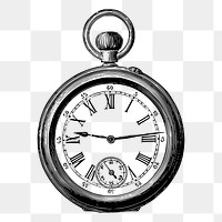 PNG vintage pocket watch clipart, transparent background. Free public domain CC0 graphic