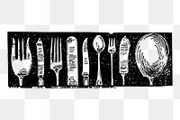 Vintage silverware png clipart, object on transparent background. Free public domain CC0 graphic