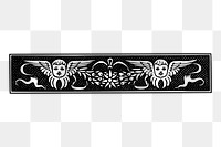 Angel border png sticker vintage illustration, transparent background. Free public domain CC0 image.