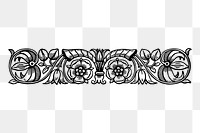 Floral border png sticker vintage illustration, transparent background. Free public domain CC0 image.