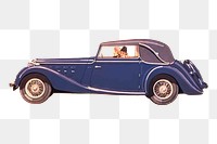 1920s car png sticker vintage illustration, transparent background. 