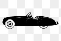 Classic sports car png sticker vintage illustration, transparent background. Free public domain CC0 image.