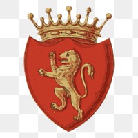 Royal crest png sticker vintage illustration, transparent background. Free public domain CC0 image.