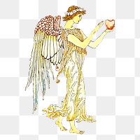 Angel png, religion sticker vintage illustration, transparent background. Free public domain CC0 image.