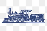 Train locomotive png sticker vintage illustration, transparent background. Free public domain CC0 image.